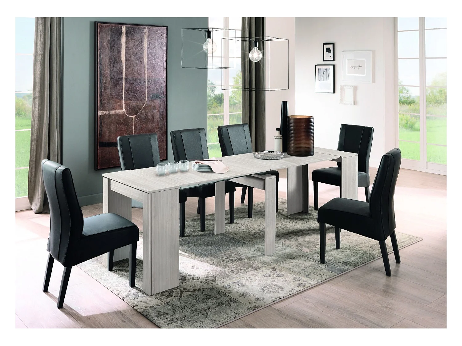 Consolle allungabile Made in Italy 78x78 cm Rovere Chiaro CL1