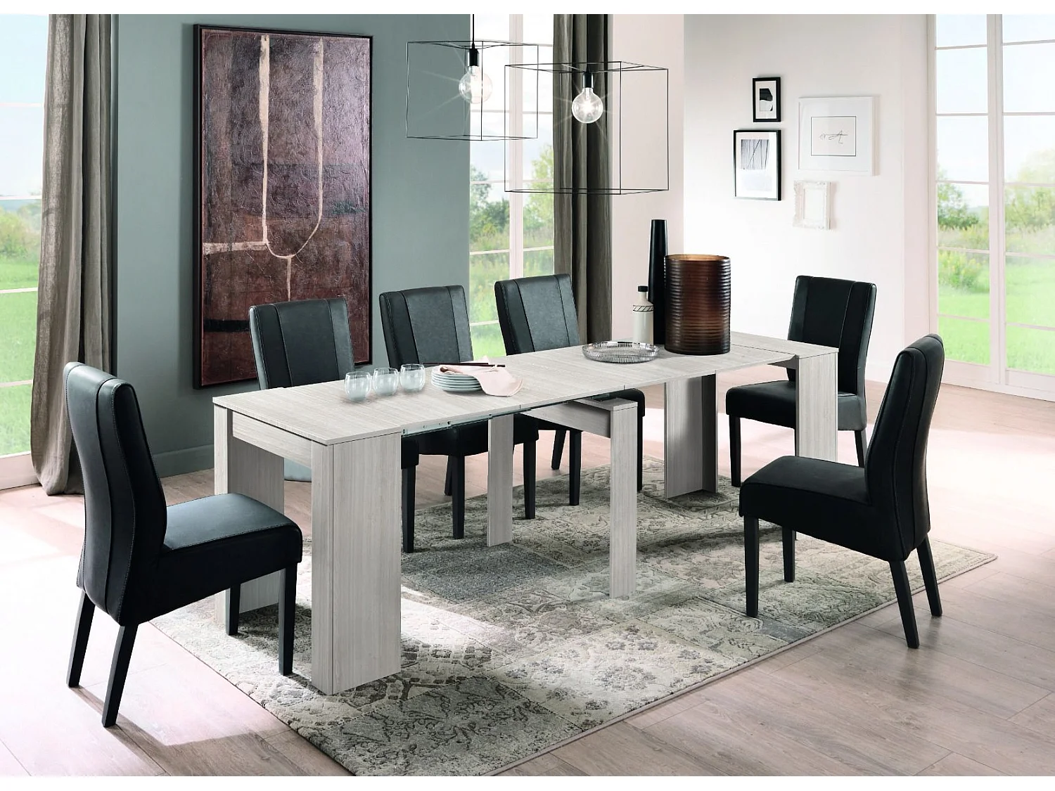 Consolle allungabile Made in Italy 78x78 cm Rovere Chiaro CL1