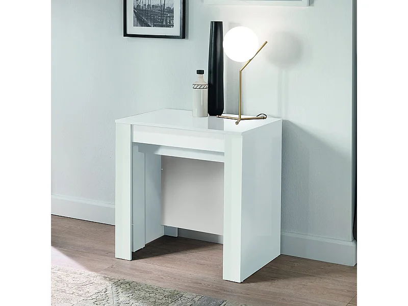 Consolle allungabile Made in Italy 78x78 cm bianco lucido CL1