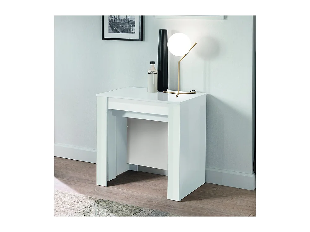 Consolle allungabile Made in Italy 78x78 cm bianco lucido CL1