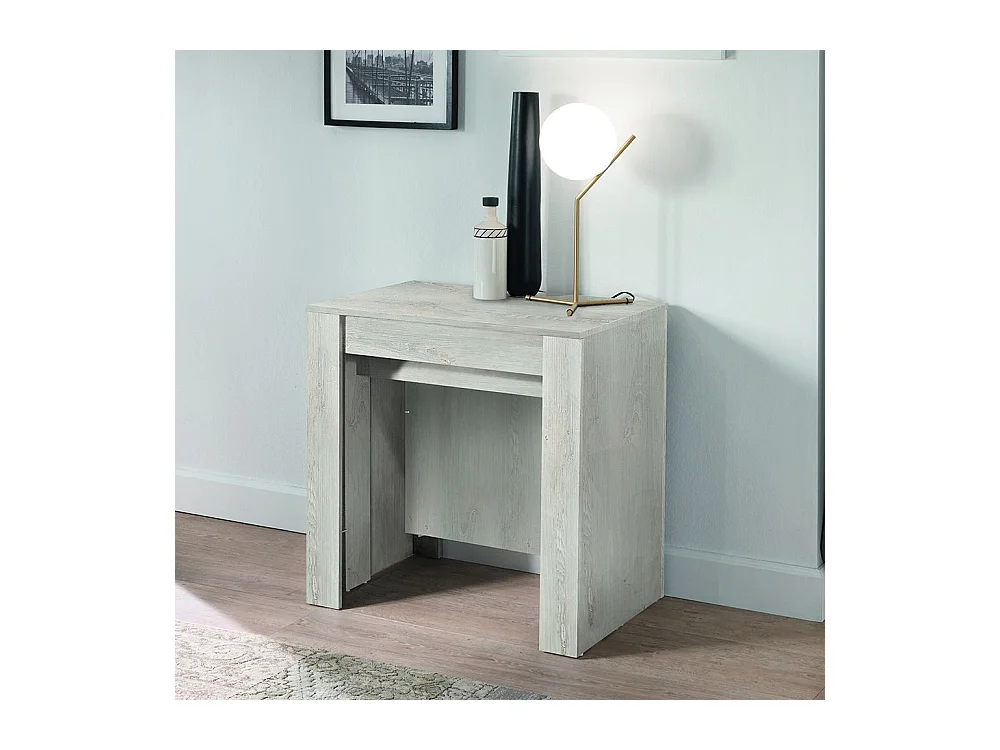 Consolle allungabile Made in Italy 78x78 cm Bianco legno CL1