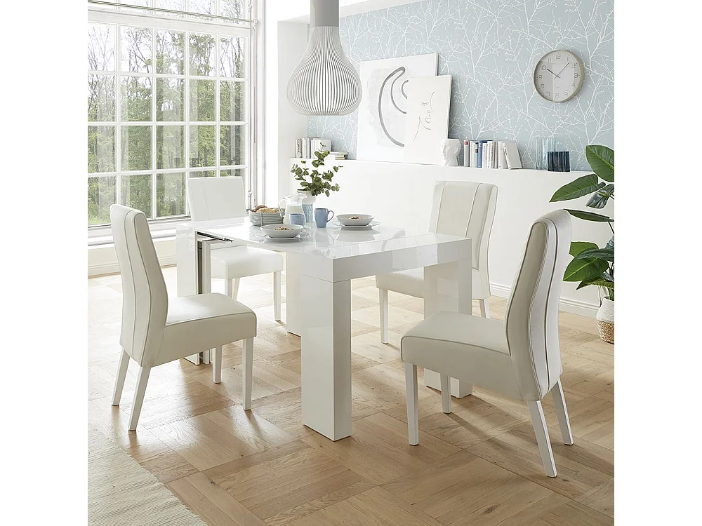 Consolle allungabile  made in Italy 46x78x90 cm bianco lucido CL2