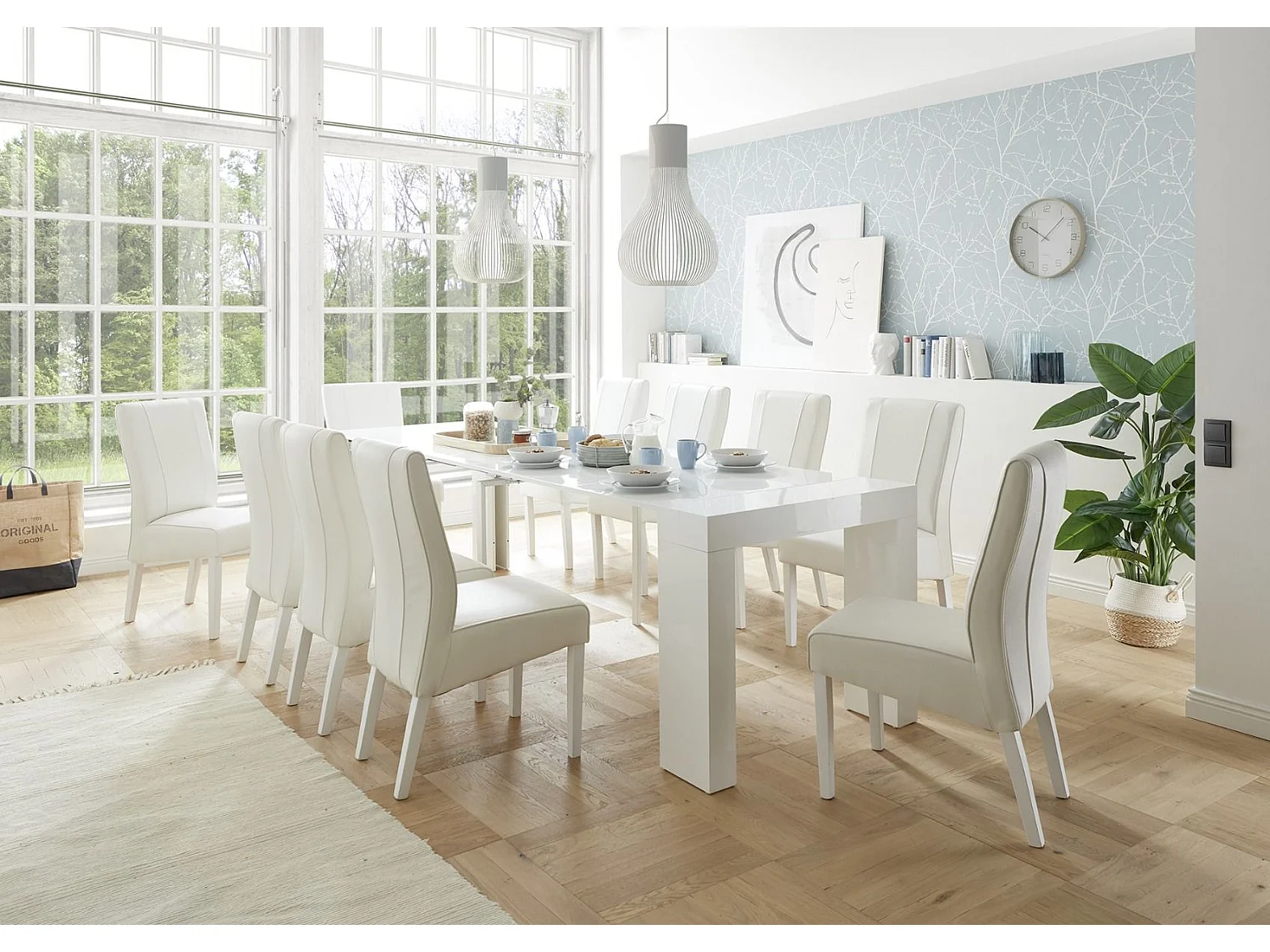 Consolle allungabile  made in Italy 46x78x90 cm bianco lucido CL2