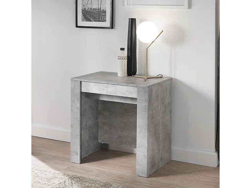 Consolle  allungabile Made in Italy 78x78 cm Cemento CL1