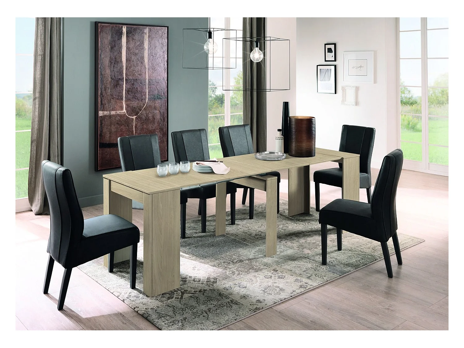 Consolle allungabile Made in Italy 78x78 cm Rovere CL1