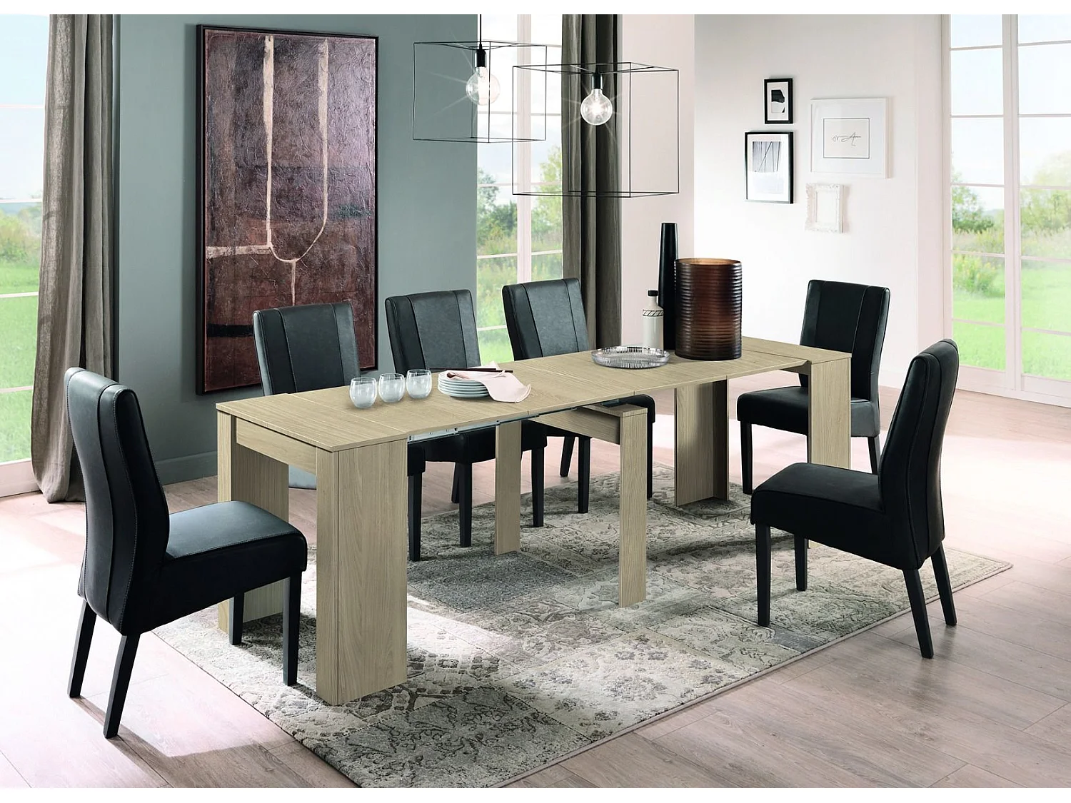 Consolle allungabile Made in Italy 78x78 cm Rovere CL1