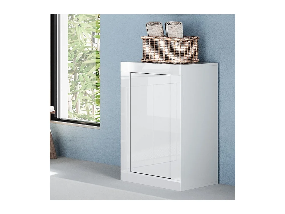 Colonna singola bagno 42x78 cm bianco lucido 1 anta e 2 ripiani interni COL11