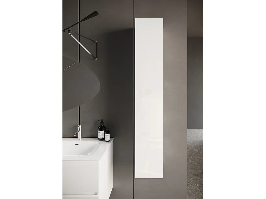 Colonna bagno sospesa 25x138 cm bianco lucido con 4 ripiani COL2
