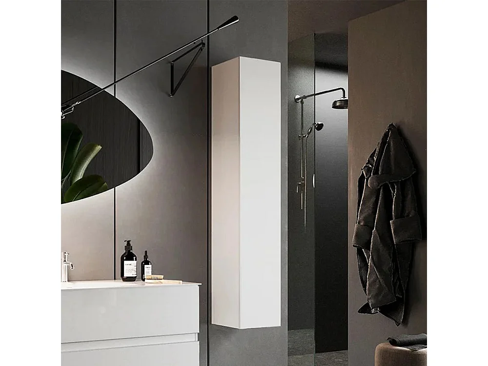 Colonna bagno sospesa 25x138 cm bianco lucido con 4 ripiani COL2
