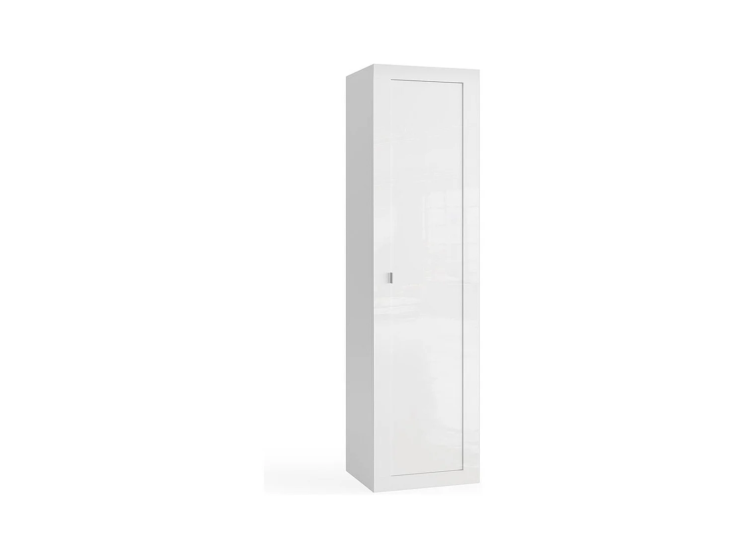 Colonna singola bagno 42x195 cm bianco lucido 1 anta e 5 ripiani interni COL8