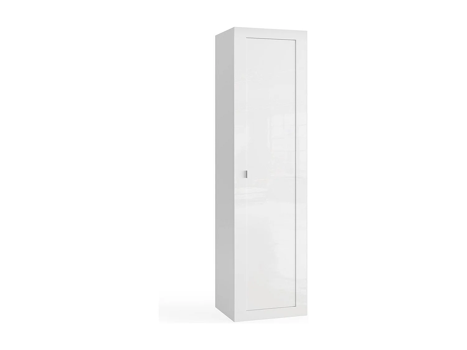 Colonna singola bagno 42x195 cm bianco lucido 1 anta e 5 ripiani interni COL8