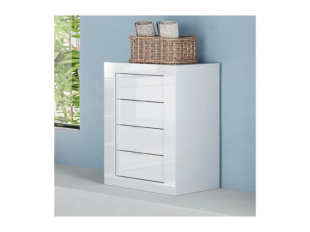 Cassettiera bagno 42x78 cm bianco lucido con 4 cassetti MBL32
