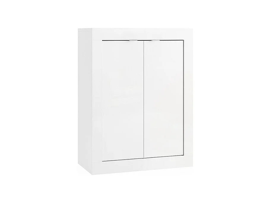 Colonna bassa bagno 70x78 cm bianco lucido 2 ante e 2 ripiani interni COL10