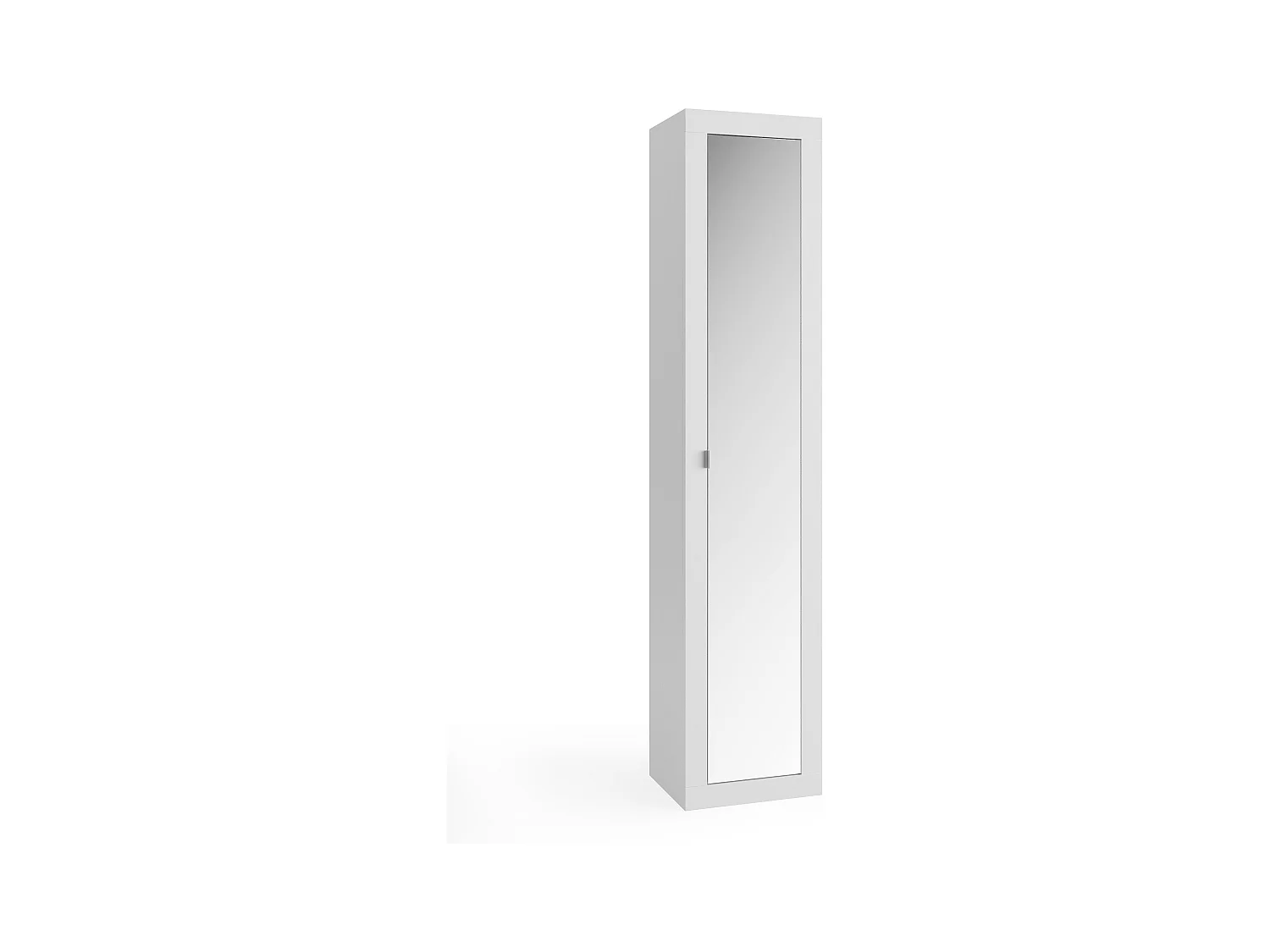 Colonna singola bagno 42x195 cm bianco lucido 1 anta a specchio e 5 ripiani interni COL9
