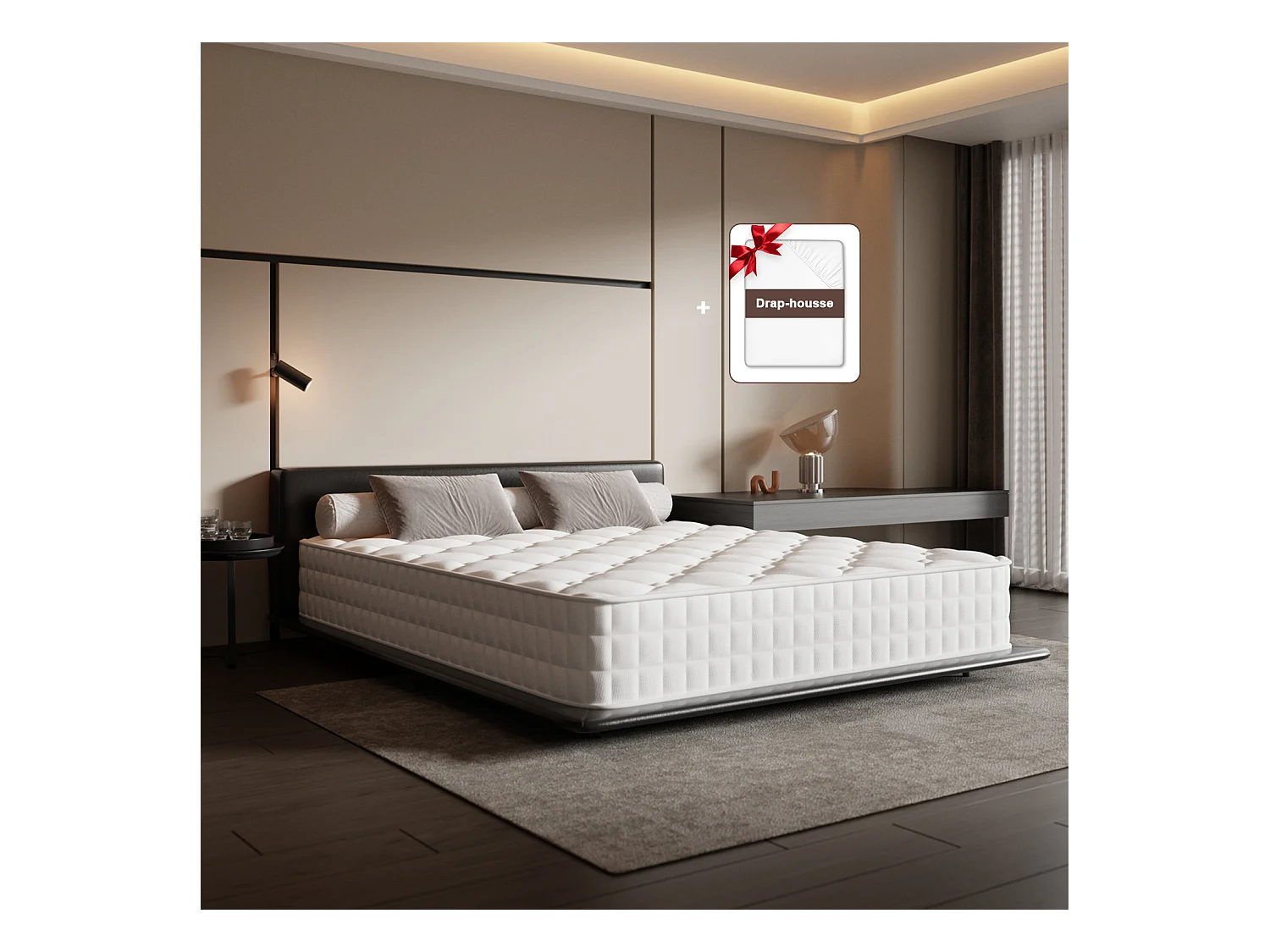 Hiazurm Matelas 160x200 à Ressorts Ensachés – 10 Couches de Confort, Fermeté H3, Soutien 7 Zones, Matelas d'Appoint Ergonomique