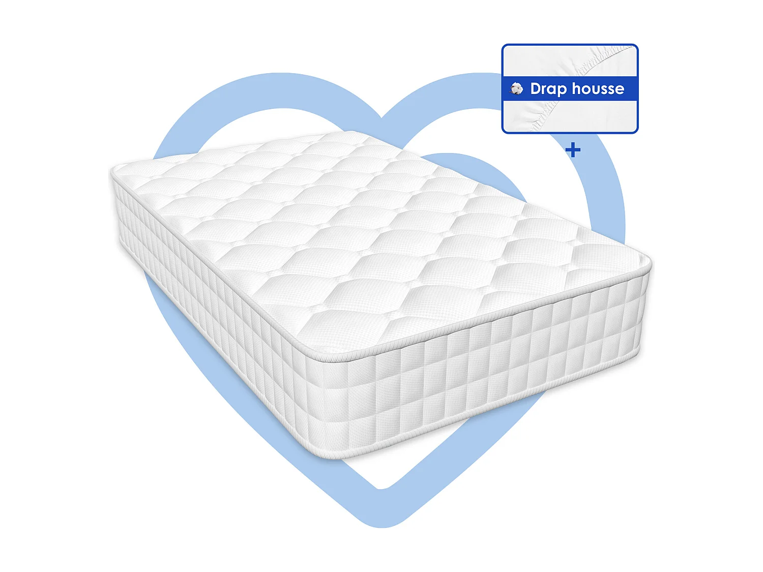 Matelas 160x200 à Ressorts Ensachés – 10 Couches de Confort, Fermeté H3, Soutien 7 Zones, Matelas d'Appoint Ergonomique