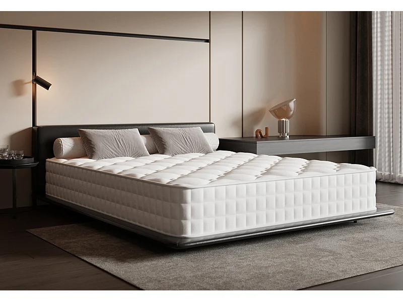 Matelas 160x200 à Ressorts Ensachés – 10 Couches de Confort, Fermeté H3, Soutien 7 Zones, Matelas d'Appoint Ergonomique