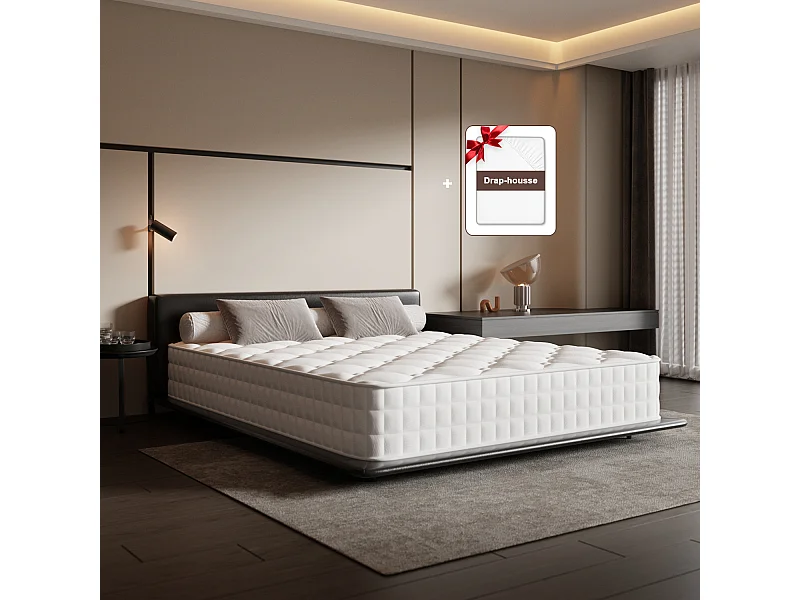 Hiazurm Matelas 140x200 Ressorts EnsachÉs,Matelas 10 couches avec ressorts ensachés,Fermeté H3,Matelas d'Appoint 7 Zones de Confort