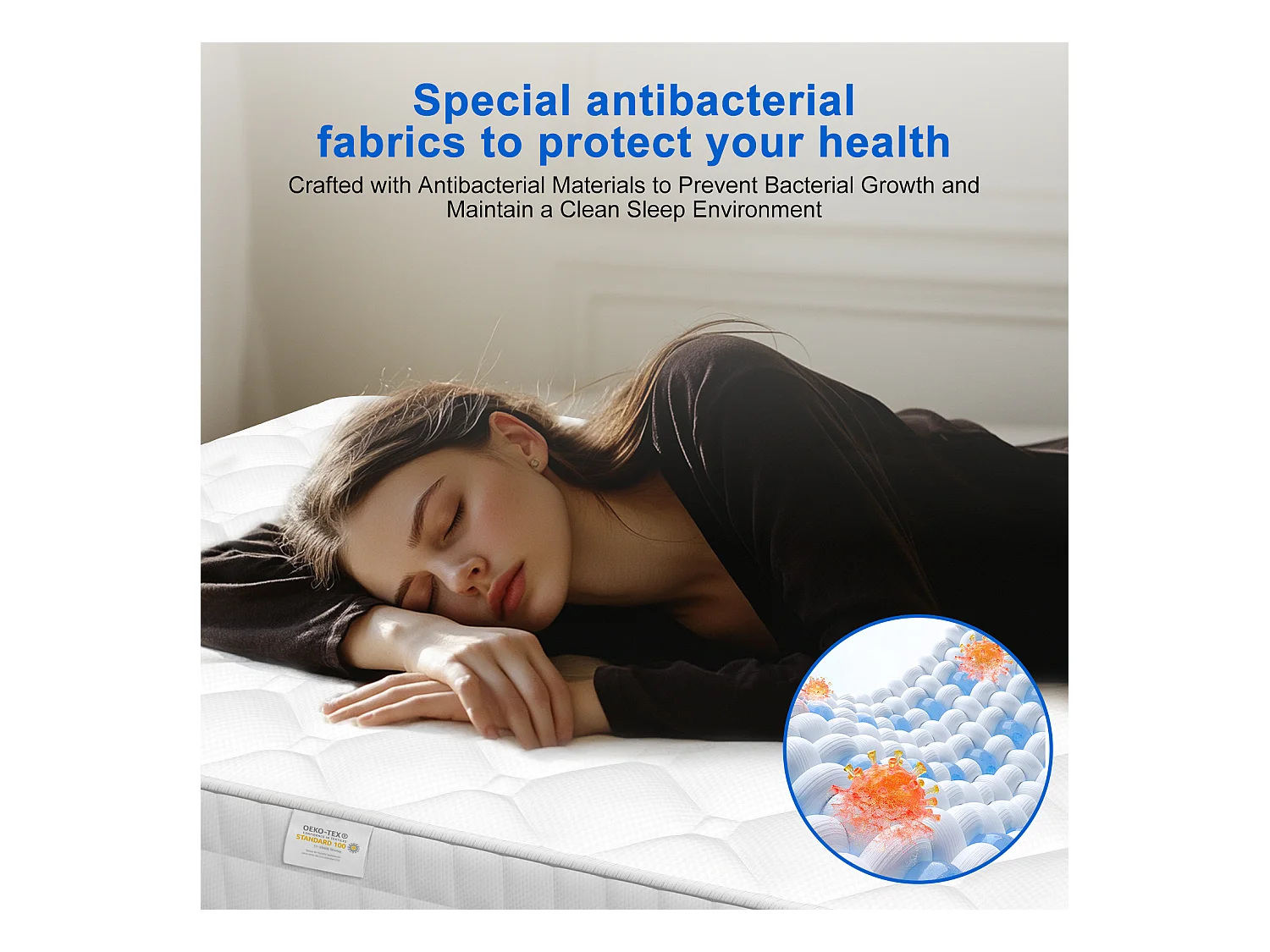 Hiazurm Matelas 140x200 Ressorts EnsachÉs,Matelas 10 couches avec ressorts ensachés,Fermeté H3,Matelas d'Appoint 7 Zones de Confort