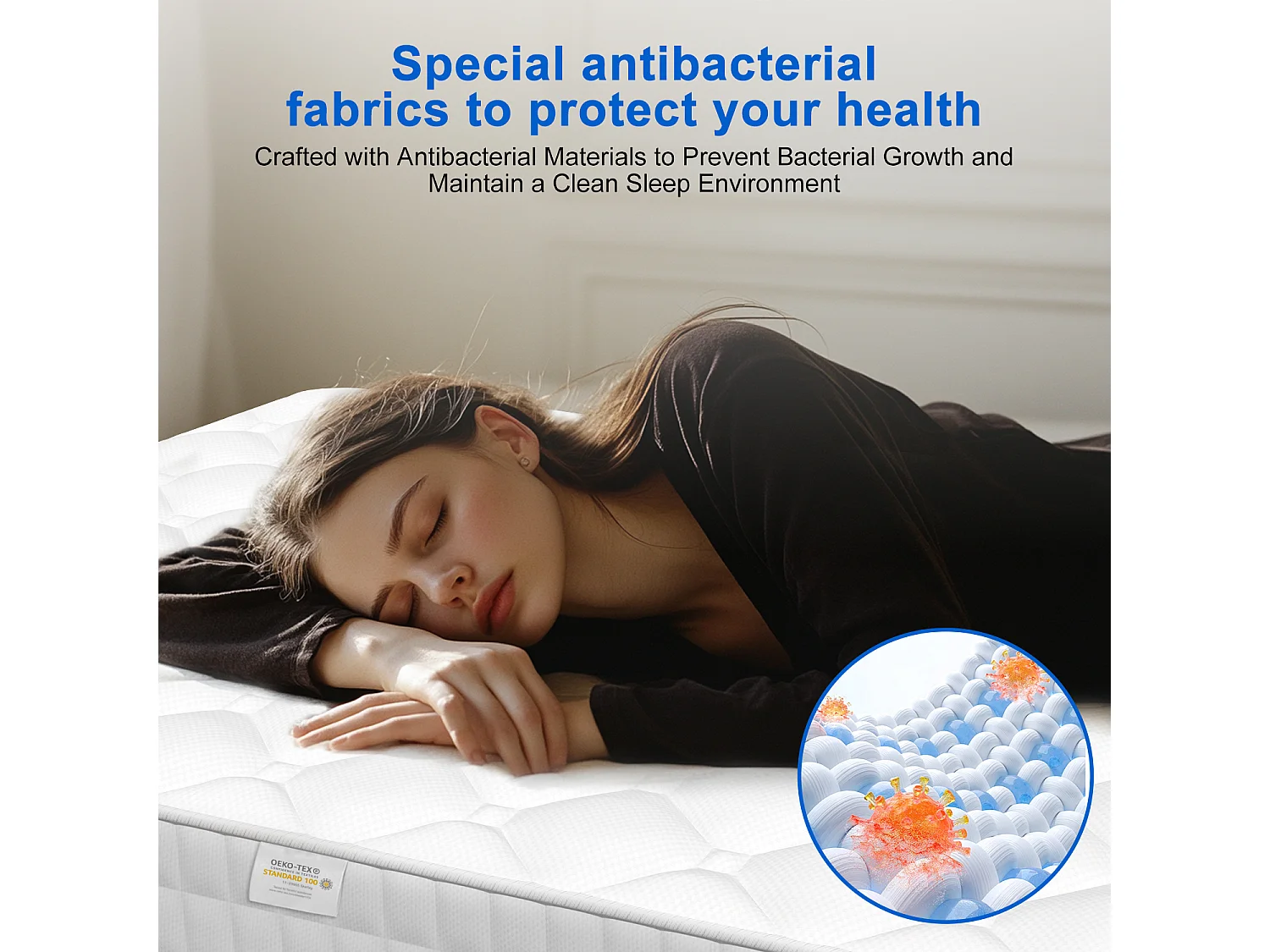 Hiazurm Matelas 140x200 Ressorts EnsachÉs,Matelas 10 couches avec ressorts ensachés,Fermeté H3,Matelas d'Appoint 7 Zones de Confort