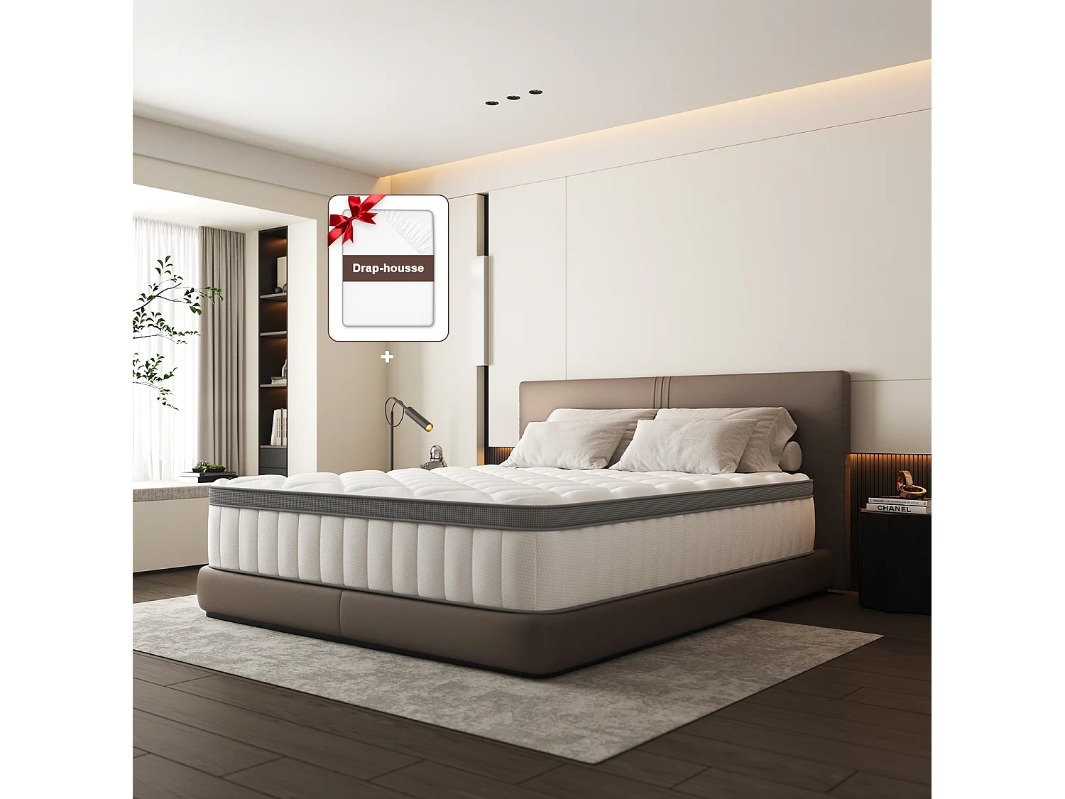 Hiazurm Matelas 90x200 Ressorts EnsachÉs,Matelas 10 couches avec ressorts ensachés,Fermeté H3,Matelas d'Appoint 7 Zones de Confort