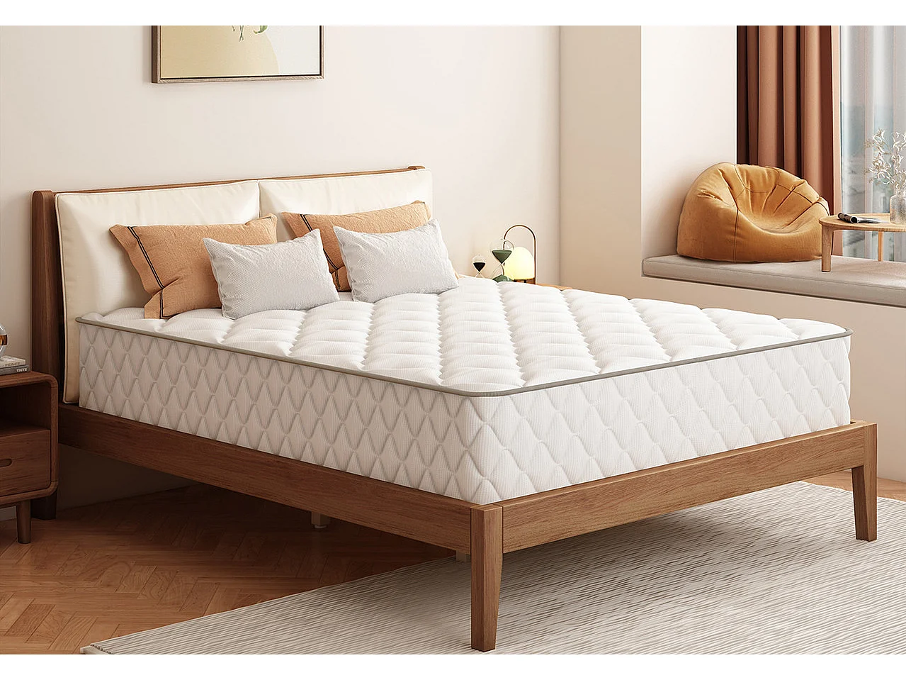 Matelas 80x200 Ressorts EnsachÉs,Matelas 10 couches avec ressorts ensachés,Fermeté H3,Matelas d'Appoint 7 Zones de Confort, Matelas 1 Personne pour Adulte et Enfant