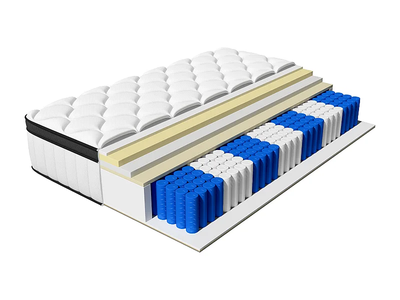 Hiazurm  Matelas 140x190 Ressorts EnsachÉs,Matelas 10 couches avec ressorts ensachés,Fermeté H3,Matelas d'Appoint 7 Zones de Confort