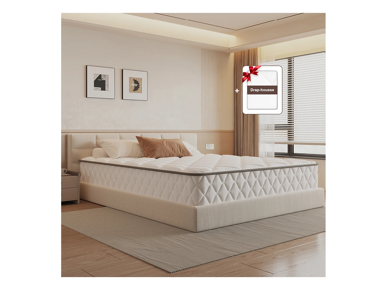 Hiazurm Matelas 120x200 Ressorts EnsachÉs,Matelas 10 couches avec ressorts ensachés,Fermeté H3,Matelas d'Appoint 7 Zones de Confort