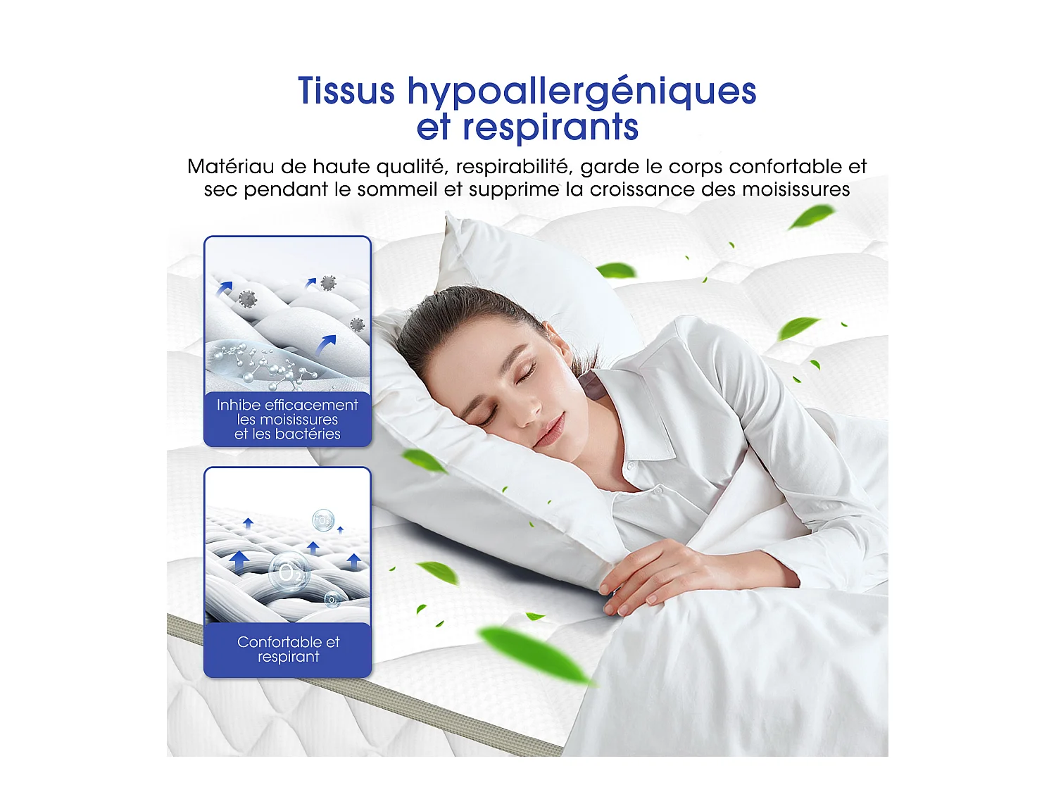 Hiazurm Matelas 120x200 Ressorts EnsachÉs,Matelas 10 couches avec ressorts ensachés,Fermeté H3,Matelas d'Appoint 7 Zones de Confort