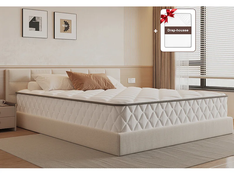 Matelas 120x200 Ressorts EnsachÉs,Matelas 10 couches avec ressorts ensachés,Fermeté H3,Matelas d'Appoint 7 Zones de Confort