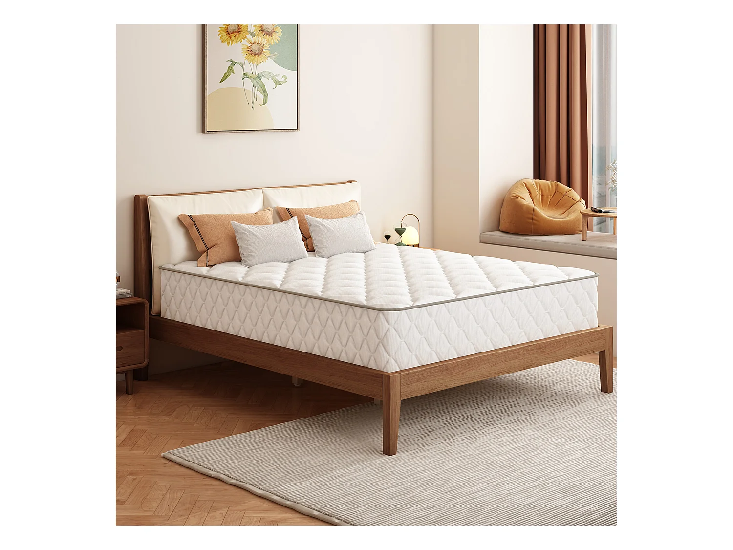 Matelas 90x200 cm Ressorts ,Matelas 10 couches avec ressorts ensachés,Fermeté H3,Matelas d'Appoint 7 Zones de Confort, Matelas 1 Personne pour Adulte et Enfant
