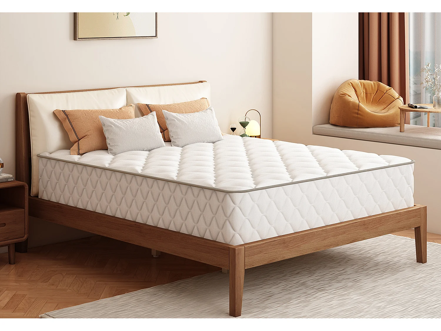 Matelas 90x200 cm Ressorts ,Matelas 10 couches avec ressorts ensachés,Fermeté H3,Matelas d'Appoint 7 Zones de Confort, Matelas 1 Personne pour Adulte et Enfant
