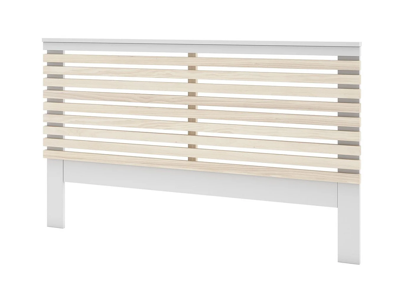 Tête de lit adulte en lattes de bois clair / blanc 160 cm - Lucy