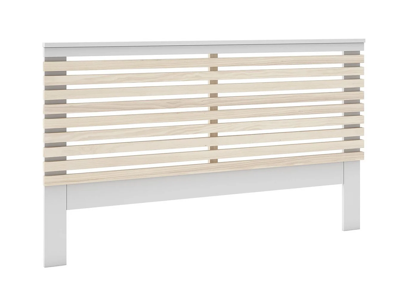 Tête de lit adulte en lattes de bois clair / blanc 160 cm - Lucy