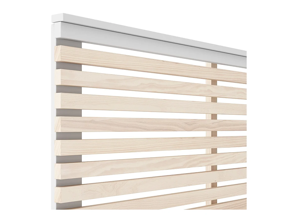 Tête de lit adulte en lattes de bois clair / blanc 160 cm - Lucy