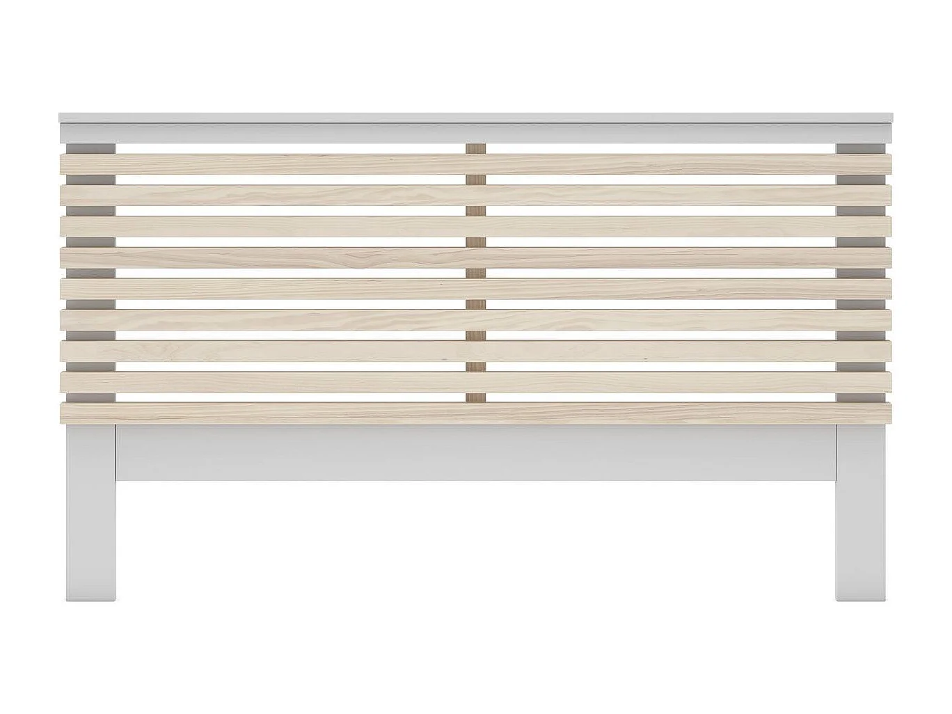 Tête de lit adulte en lattes de bois clair / blanc 160 cm - Lucy