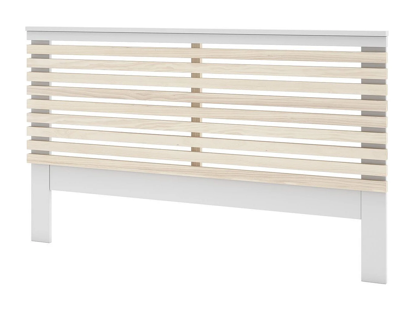 Tête de lit adulte en lattes de bois clair / blanc 160 cm - Lucy
