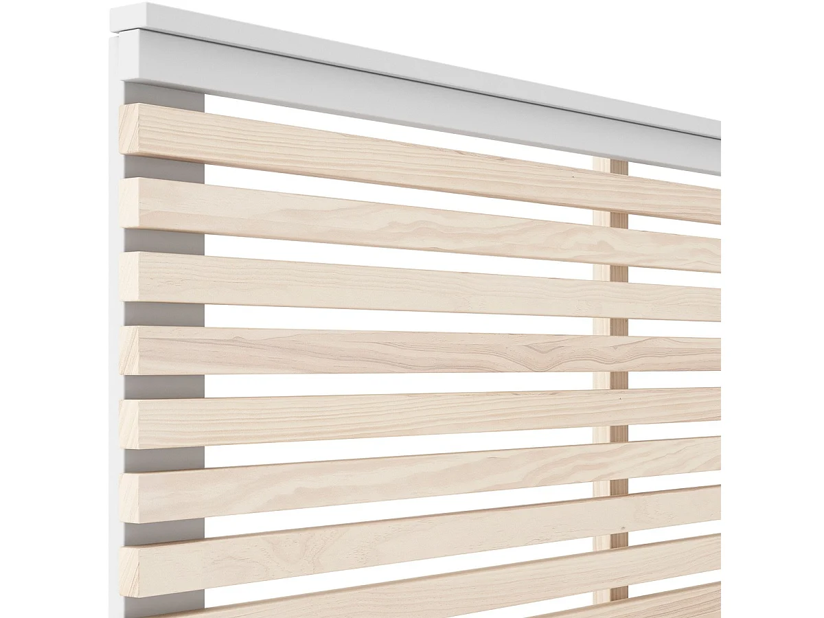 Tête de lit adulte en lattes de bois clair / blanc 160 cm - Lucy
