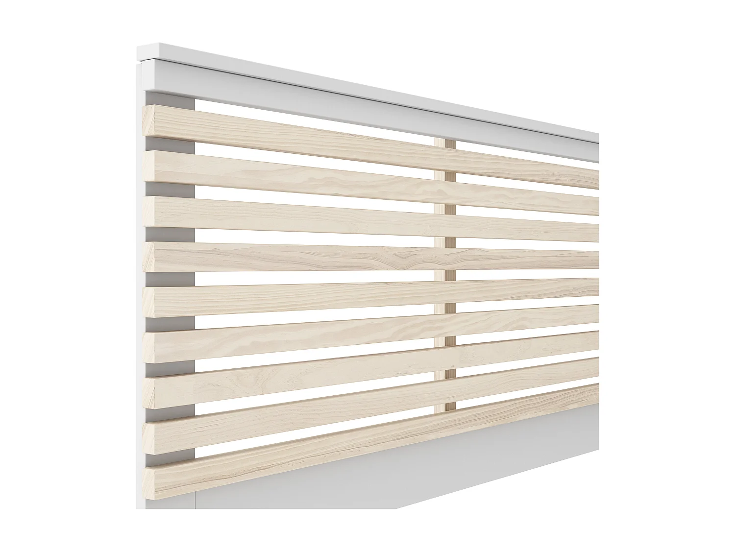 Tête de lit adulte en lattes de bois clair / blanc 160 cm - Lucy