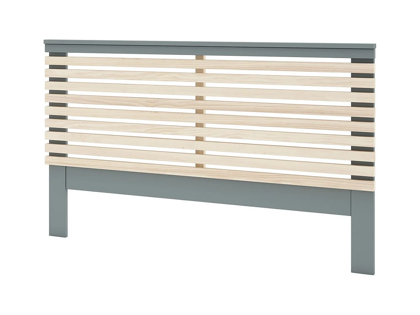 Tête de lit adulte en lattes de bois clair / vert kaki 160 cm - Lucy