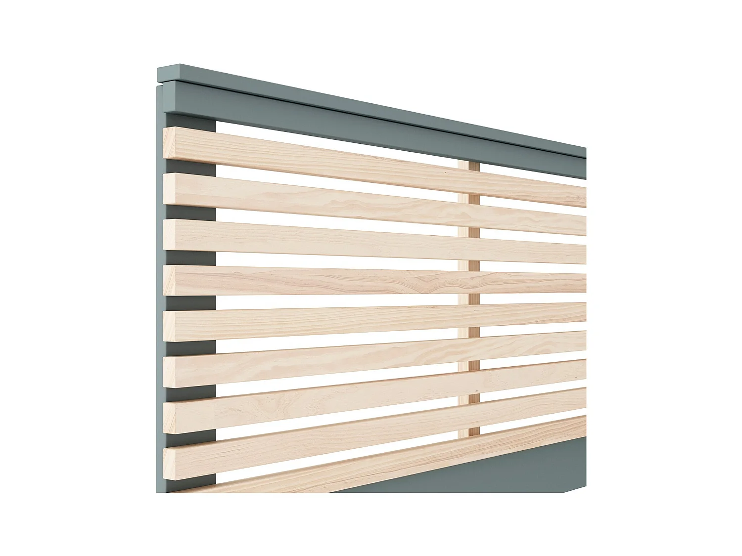 Tête de lit adulte en lattes de bois clair / vert kaki 160 cm - Lucy