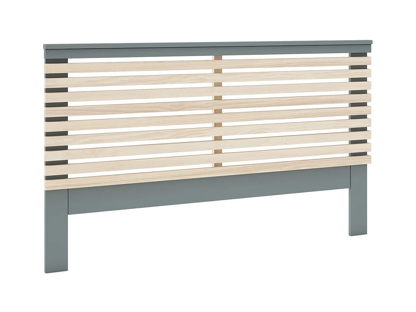Tête de lit adulte en lattes de bois clair / vert kaki 140 cm - Lucy
