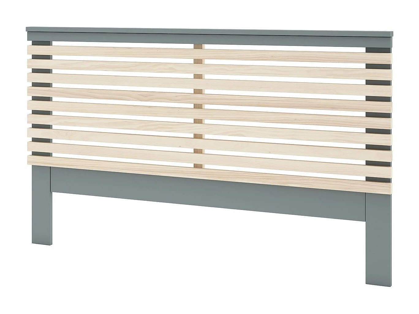 Tête de lit adulte en lattes de bois clair / vert kaki 140 cm - Lucy