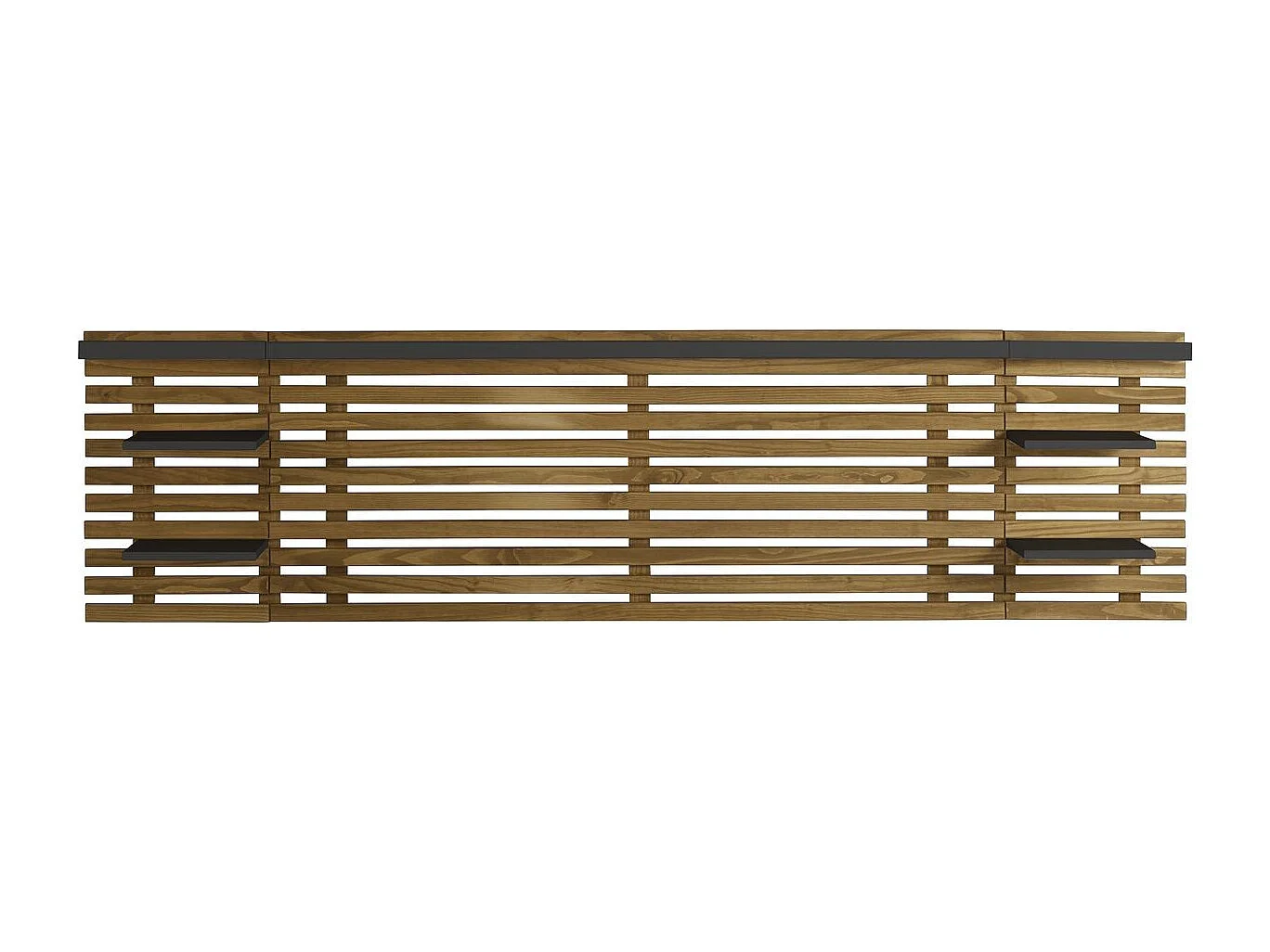 Hoofdbord Nidra - 240x23.4x61.9cm - Zwart