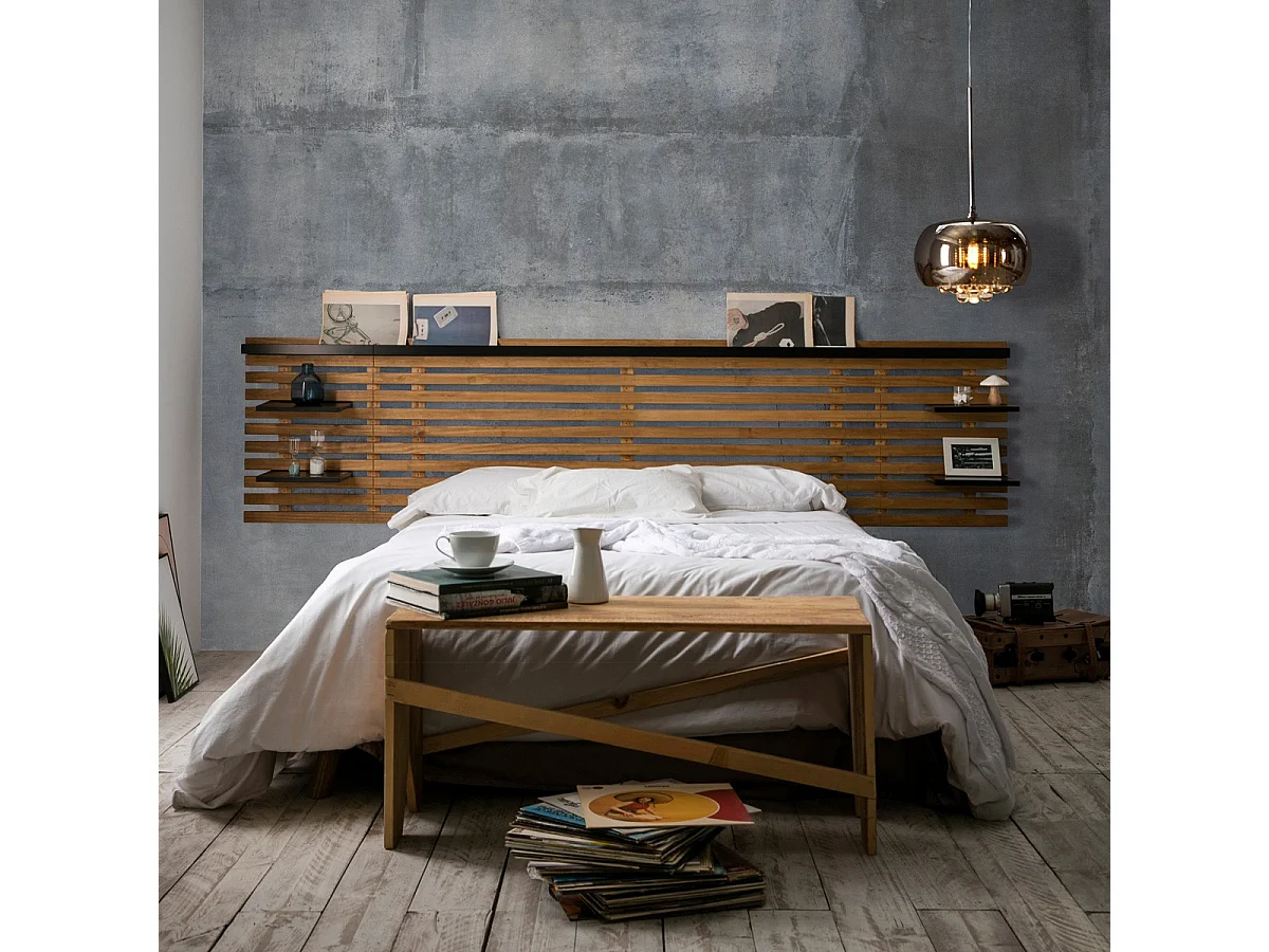 Hoofdbord Nidra - 240x23.4x61.9cm - Zwart