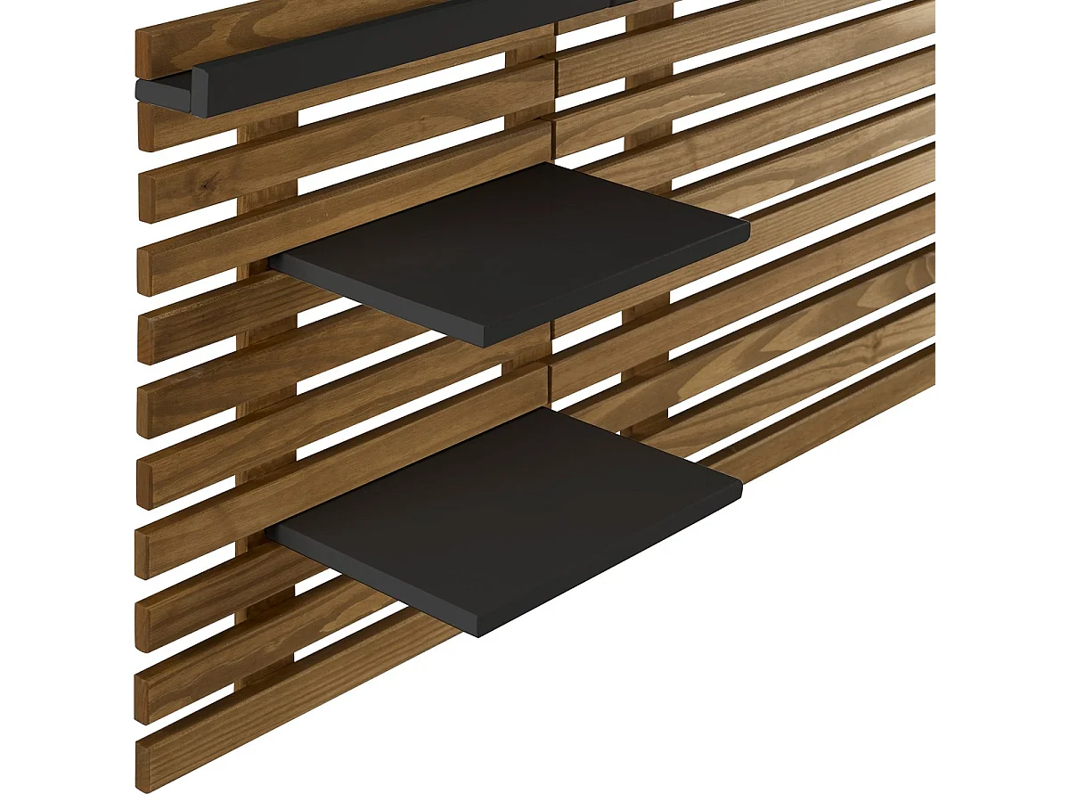 Hoofdbord Nidra - 240x23.4x61.9cm - Zwart