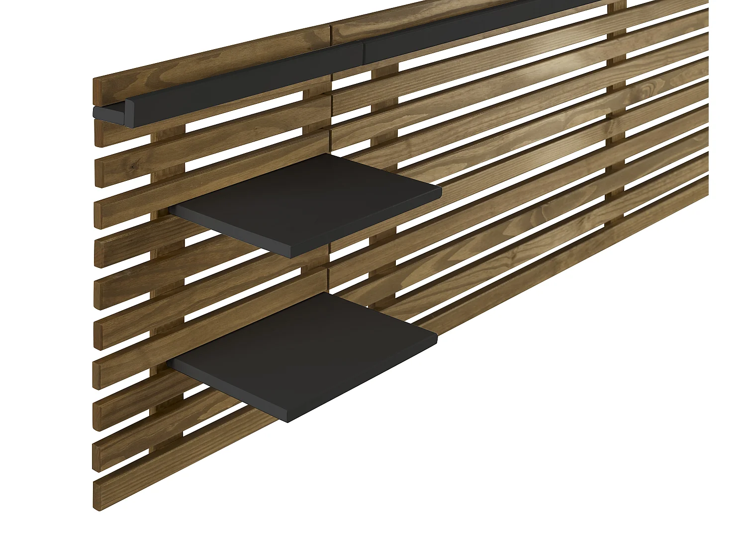 Hoofdbord Nidra - 240x23.4x61.9cm - Zwart