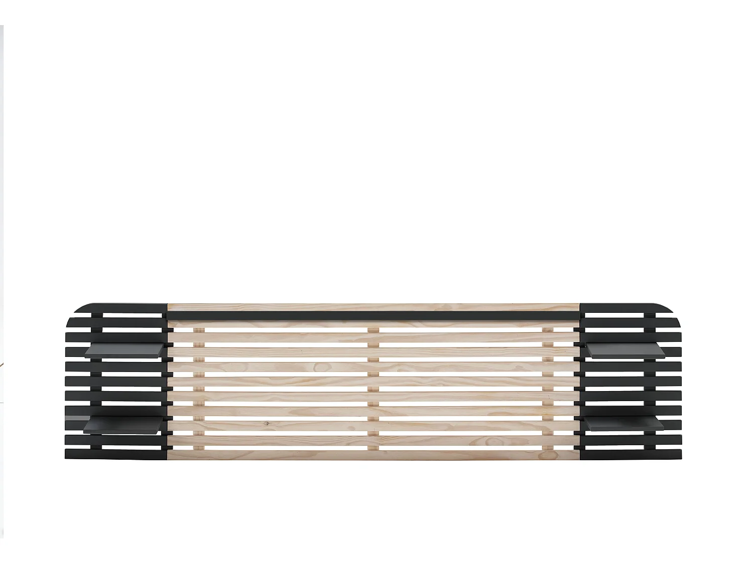 Hoofdbord Dimas - 240x23.4x61.9cm - Zwart