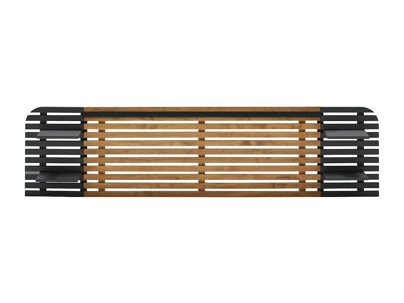 Hoofdbord Dimas - 240x23.4x61.9cm - Zwart