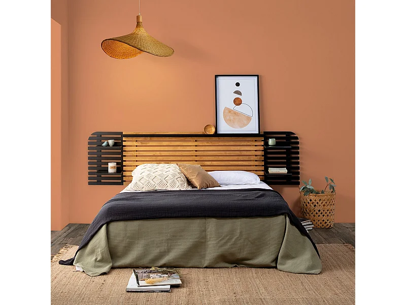 Hoofdbord Dimas - 240x23.4x61.9cm - Zwart